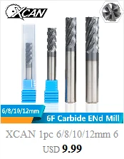 XCAN 10 шт. 0,5-3.175nn Карбид печатной платы Miling резка 3,175 мм хвостовик гравировальный станок с ЧПУ Концевая фреза