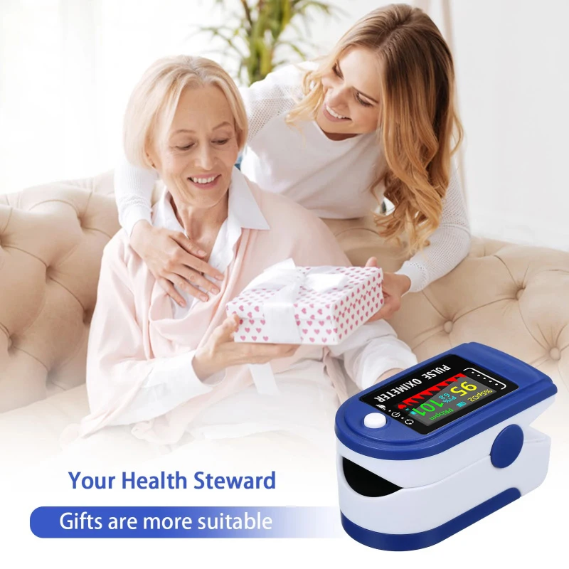 Пульсоксиметр Пальчиковый портативный измеритель пульса и уровня кислорода в