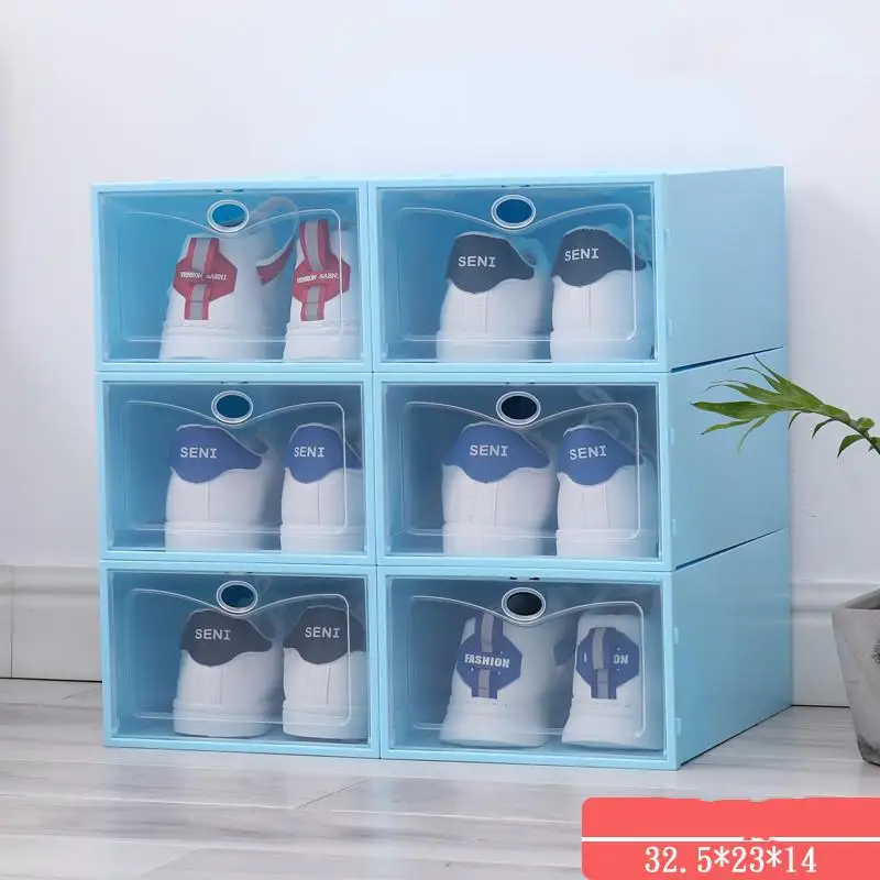 

PP Thickened Storage Box Double Frame Plastic Dustproof Clamshell Shoe Frame Shoe Box Shoe Cabinet Transparent 1PCS