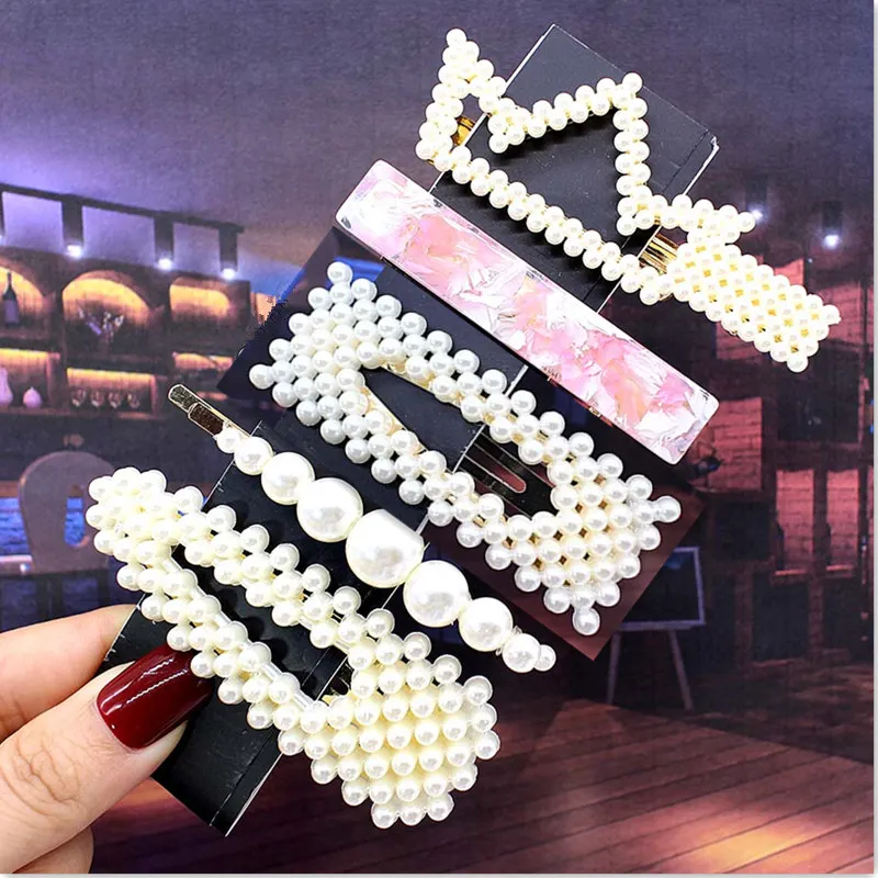 Новинка Внутри Женщин Девочек Элегантные Жемчужные Заколки Для Волос Сладкие Украшения Для Головы Барреты Для Волос Аксессуары.