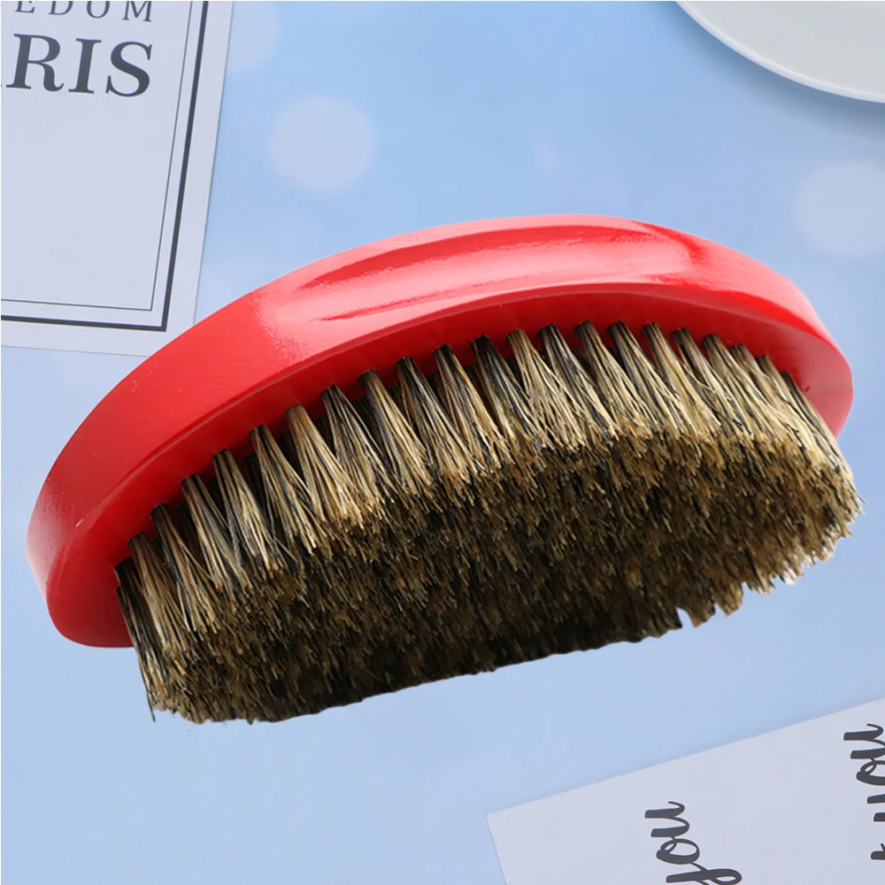 

1PC Beard Brush Wooden Handle Short Men's Shaving Boar Grooming Bristles Beard Brush (Red)