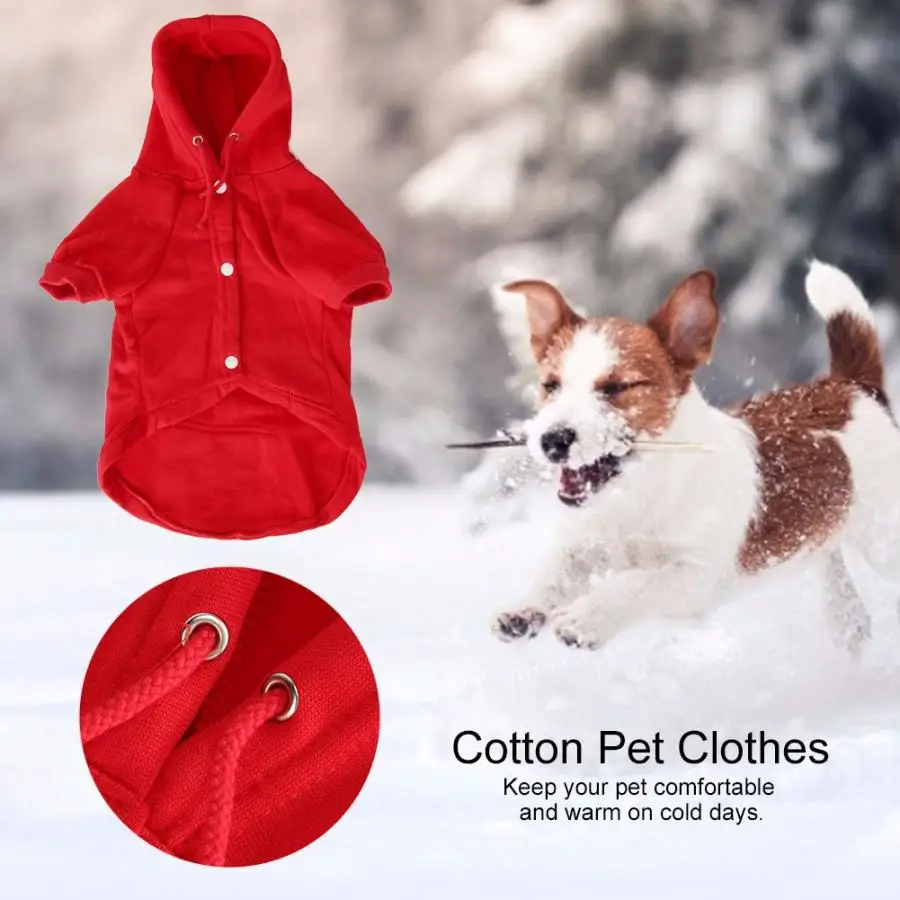 Мягкие Толстовки для собак хлопковая зимняя одежда милой красной собаки