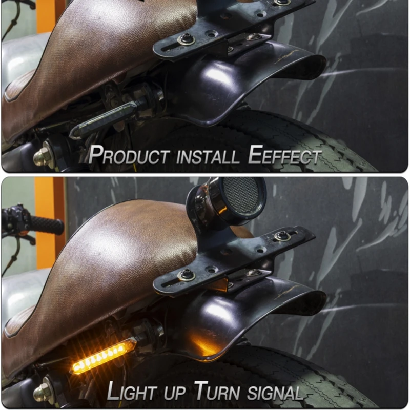 12 LED Moto Light 12V Blade Shape Waterproof Signals Lamp Motorcycle Turn Signal M10 Bolt Universal High Quality Accessories |