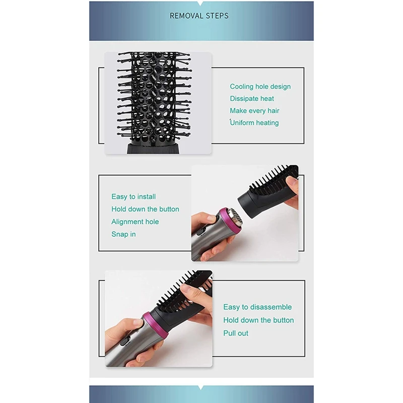 Многофункциональный фен для волос 5-в-1 горячий воздушный гребень вольюмайзер