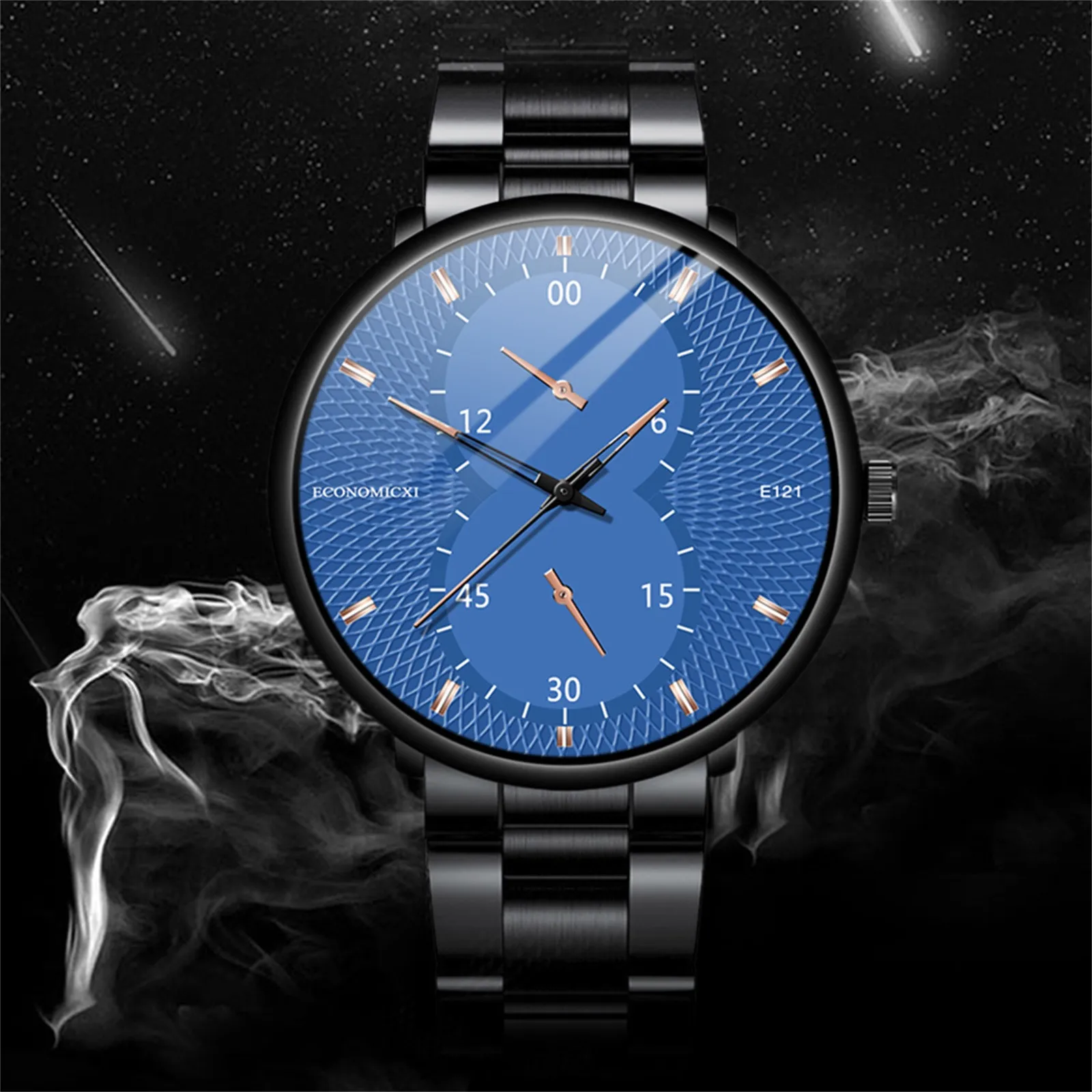 

Originality Fashion Quartz WristWatch Unique Dial Stainless Steel Band Men Quartz Mesh Belt Watch