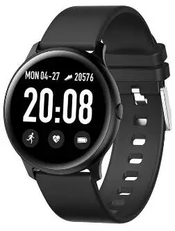 KW19 спортивные часы для apple watch, для женщин, смарт-браслет, для мужчин, фитнес-браслет, mp3 камера, часы, умные часы - Цвет: Черный