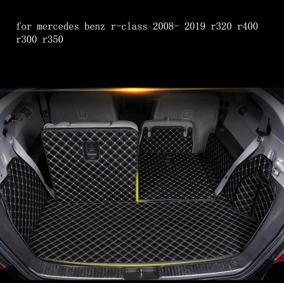 fiber leather car trunk mat for mercedes benz r-class 2008- 2019 r320 r400 r300 r350 car accessories
