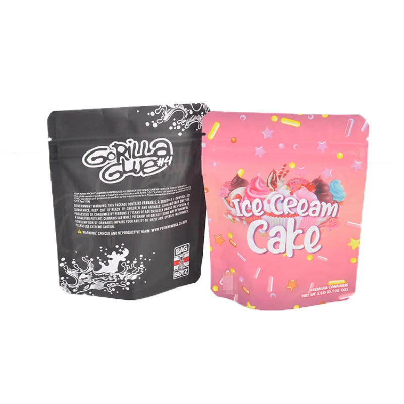 

100pcs 3.5g Smell Proof Soft Material Candy Weeds Packaging Mylar Bag 3.5g Ice Cream Cake Packaging Bags(Only bags No Food)