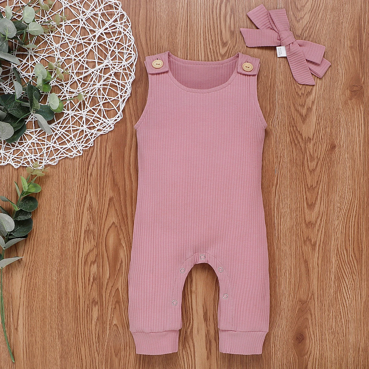 

UK Newborn Baby Girl Boy 0-24M Romper Jumpsuit Romper+Headband Clothes Outfits Set