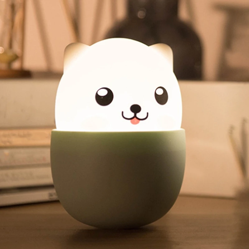 

Teacup Dog Night Light Cute Pet Cartoon USB Rechargeable Puppy Silicone Night Light Cute Pet Dog Bedside Light