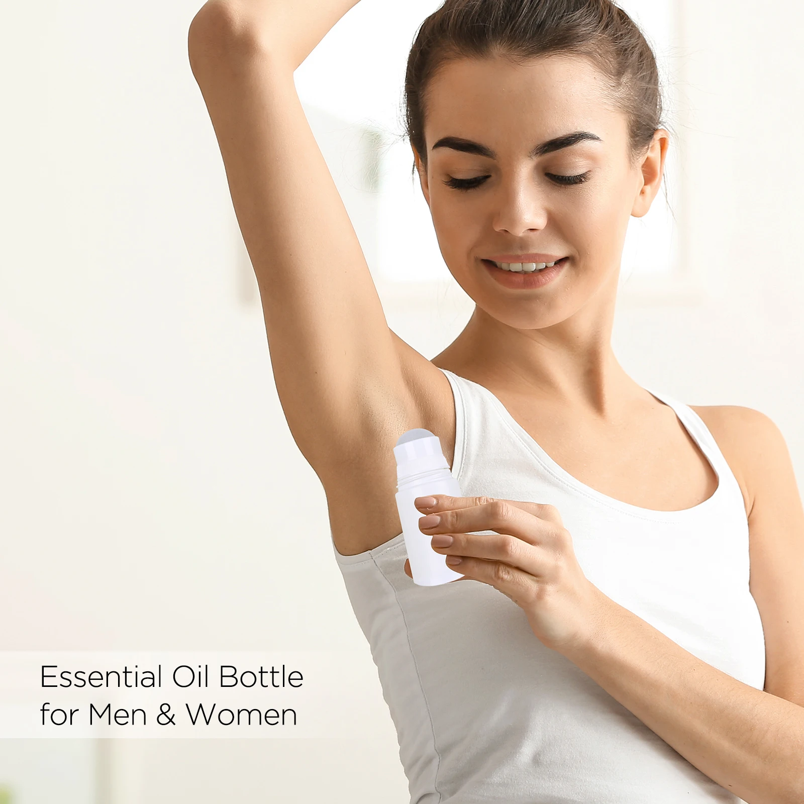 

3 Pieces Plastic Roller Bottles 50ml Empty Refillable Rollerball Bottle For Diy Deodorant Essential Oils Perfume Cosmetics