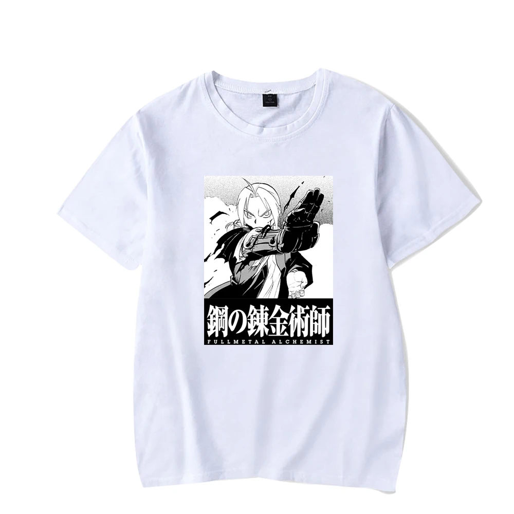 

Fullmetal Alchemist Shirt Man and Woman White Casual Loose Anime T-Shirt Fashion