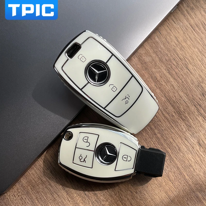 TPIC Мягкий ТПУ чехол для автомобильного ключа защитный Mercedes Benz E C G M R S Class W204 W212 W176