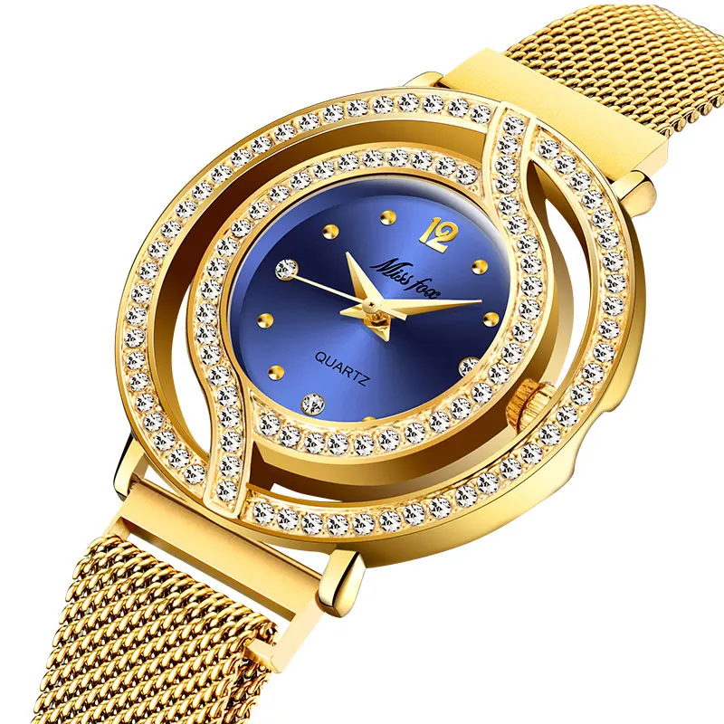 

MISSFOX Magnetic Watch Women Luxury Brand Waterproof Diamond Women Watches Hollow Blue Quartz Elegant Gold Ladies Wrist Watch