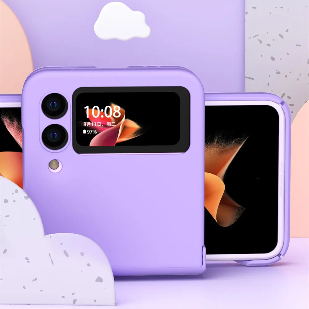 Candy Color Ultra Thin Case For Samsung Galaxy Z Flip 4 3 5G Hinge Full Protection Hard PC Back Cover For Samsung Z Flip 3 Cases