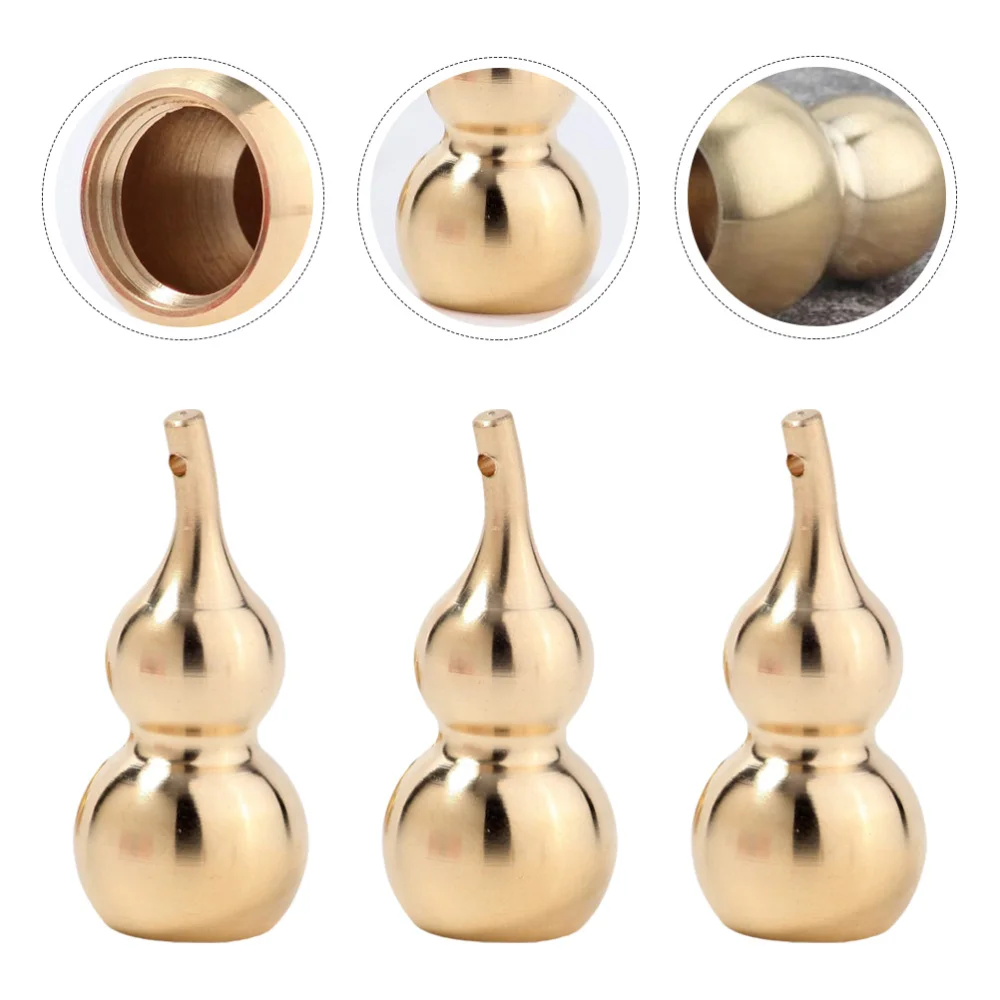 

5PCS Brass Gourd Pendant DIY Brass Keychain Pendant DIY Blessing Luck Pendant