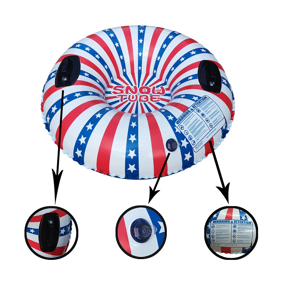 

Катание на лыжах с ручкой 94 см, большие надувные прочные сани из ПВХ для детей и взрослых, сверхмощные лыжные трубки для спорта на открытом в...