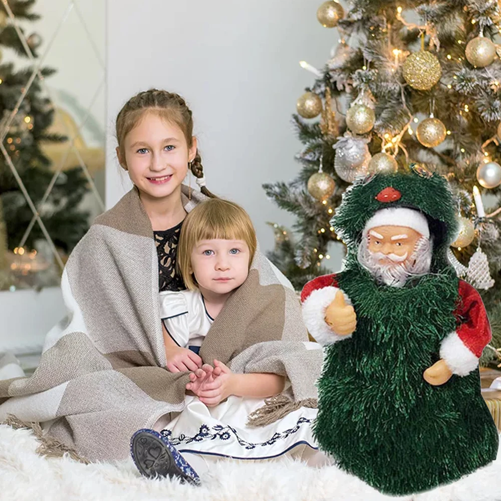 Электрический Санта Клаус вращающийся на 360 градусов открытое пение игрушка елку