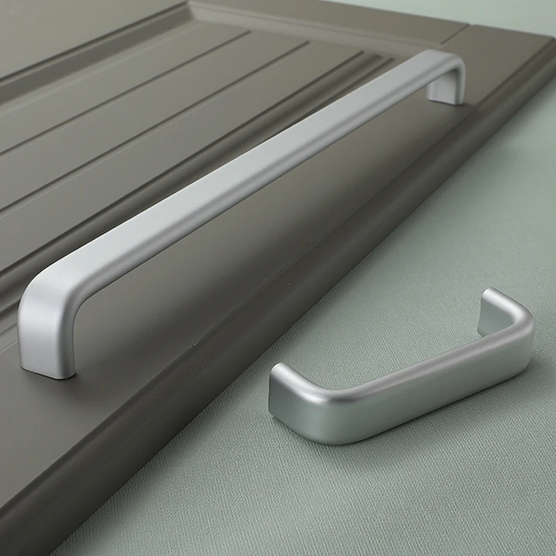

Aluminium Alloy Silver Cabinet Handles Kitchen Cabinet Pulls Drawer Knobs Pulls Furniture Handle Cabinet Door Hardware 230