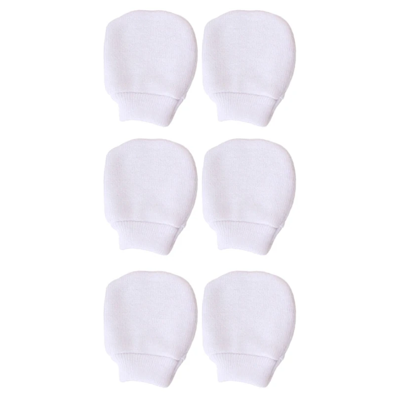 

3 Pair Simple Cute Baby Knit Gloves Newborn Anti-eat Hand Anti-Grab Glove Mitten