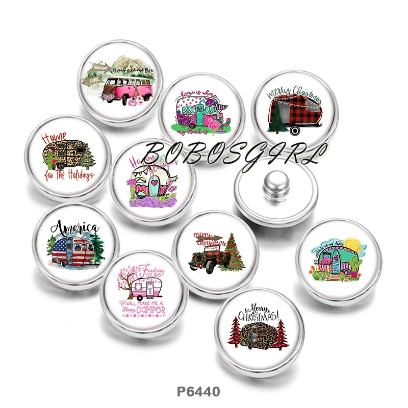 Happy Camper car 12mm/18mm/20mm/25mm/30mm Round Glass Cabochon Flat Back Making Findings P6530