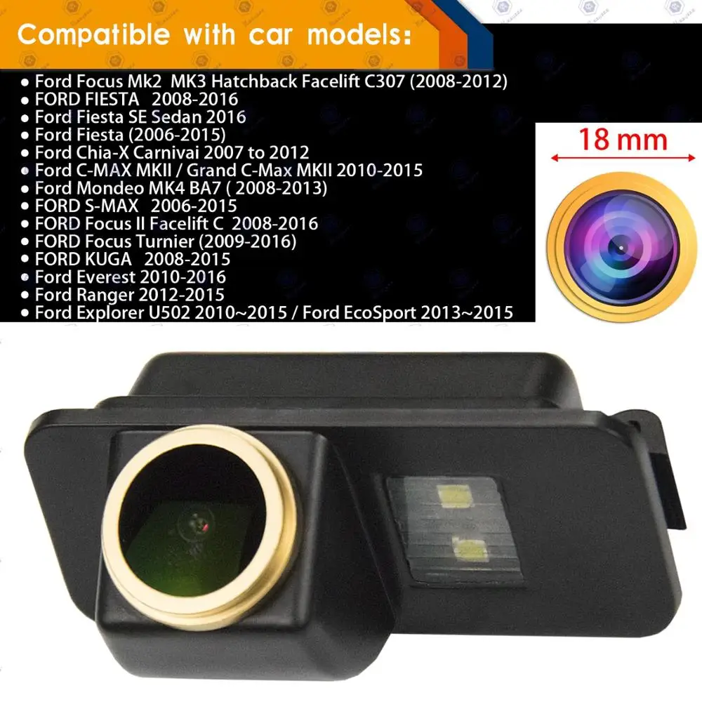 HD 720P Золотая Водонепроницаемая Автомобильная камера заднего вида для Ford Ranger Explorer