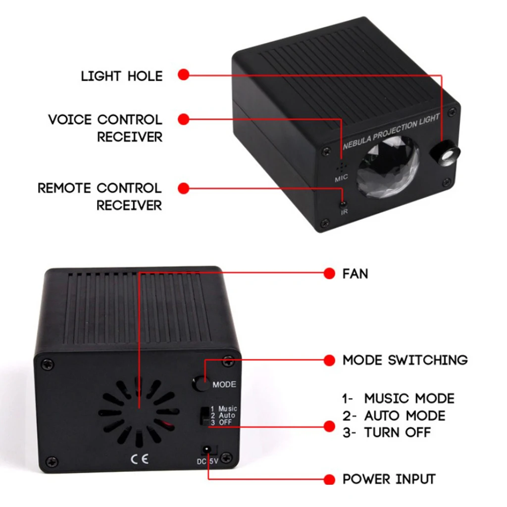 

Светодиодный проектор звездного неба Ночной светильник дистанционного Управление звездного неба светильник для