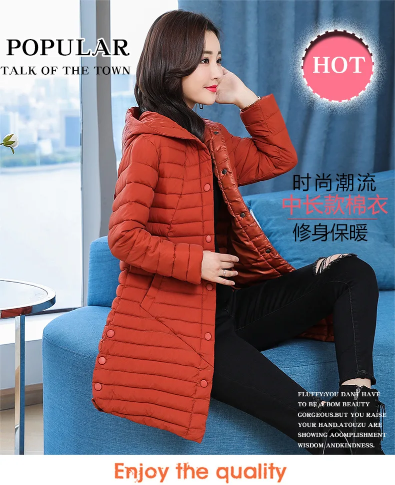 AliExpress New Style down Jacket Cotton-padded Clothes Women's Slimming WOMEN'S Dress Cotton-padded Jacket Thin Slim Fit Mi