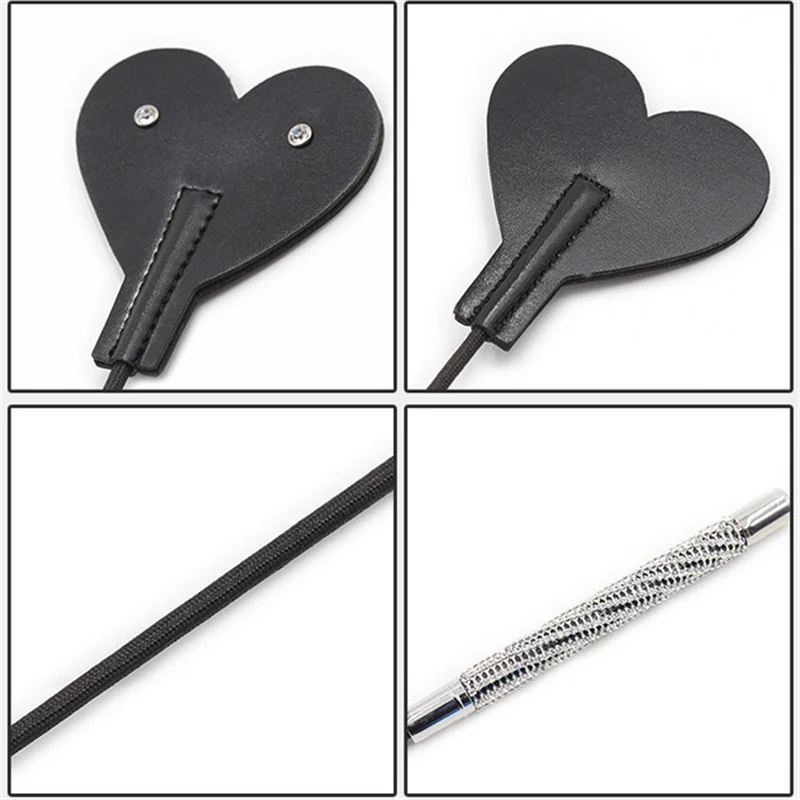 Новые черные кожаные шлепки в форме сердца БДСМ кнут флирт раб секс бондаж игры