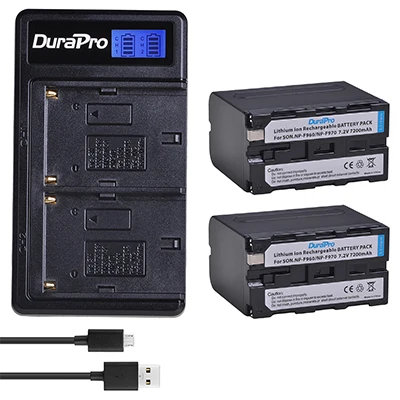 2 Battery Set Комплект из 2 предметов 7200 мА/ч, NP-F960 NP F970 Камера Батарея+ ЖК-дисплей USB Зарядное устройство для sony NP-F550 F770 F750 F960 FM500H FM70 QM91D QM71D HVR-V1J - Цвет: 2 Battery Set