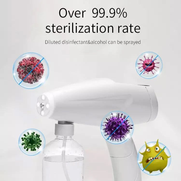 

Household Portable Wireless Sprayer Machine Blue Light Nano Steam Spray Gun Disinfection UV Disinfection Spray Gun