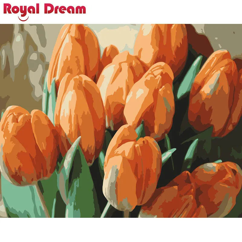 Набор для рисования по номерам на холсте тюльпан | Дом и сад