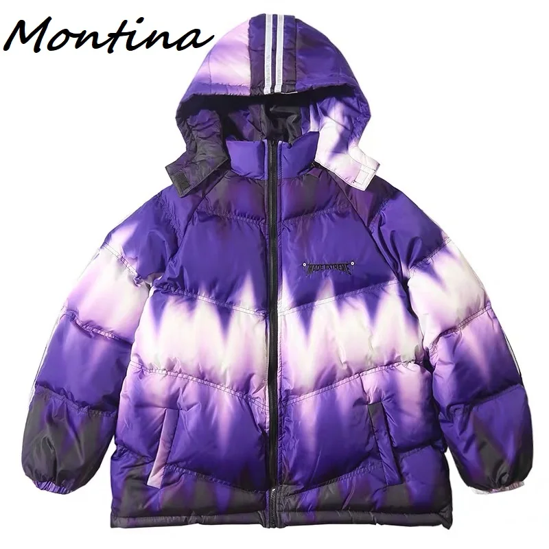 Толстые стеганые парки в стиле хип хоп с граффити уличная одежда Harajuku зимние