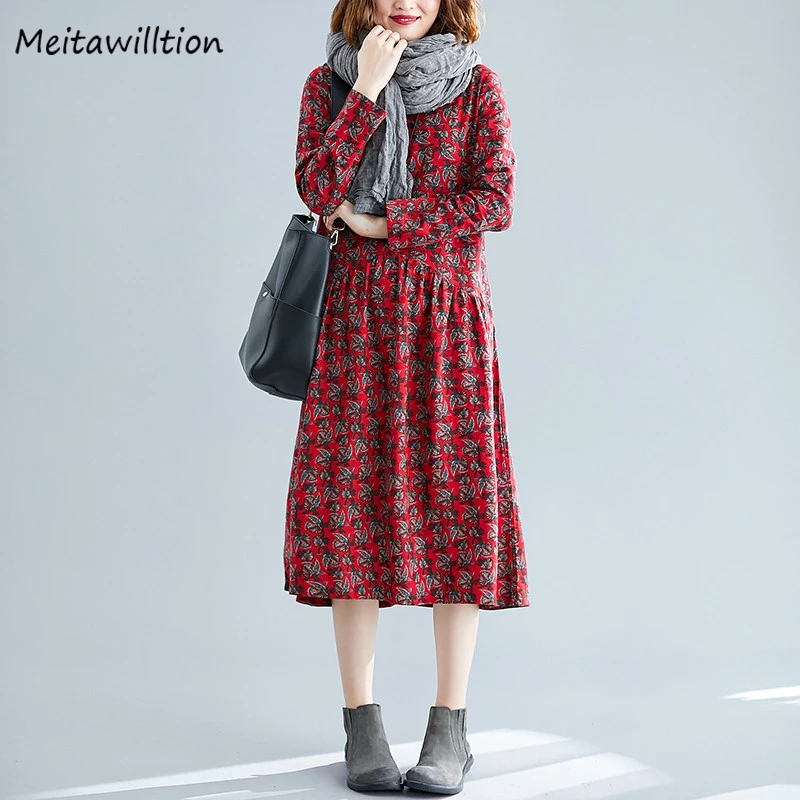 Винтажное хлопковое льняное платье повседневное свободное праздничное с