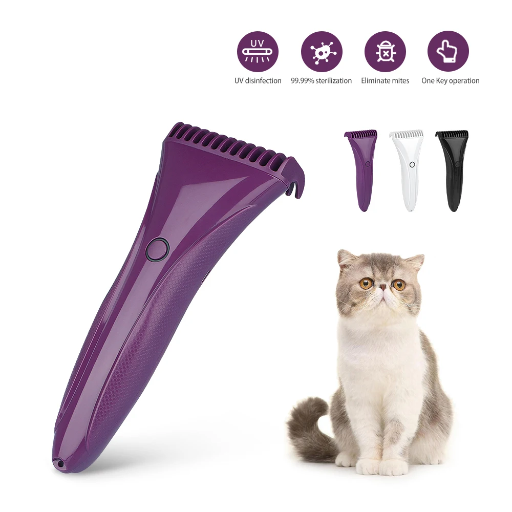 

Soft Comb Cat Hair Cleaner Electric Pet Beauty Products Grooming Brush For Dog Cat Supplies Disinfection UV Sterilization Light