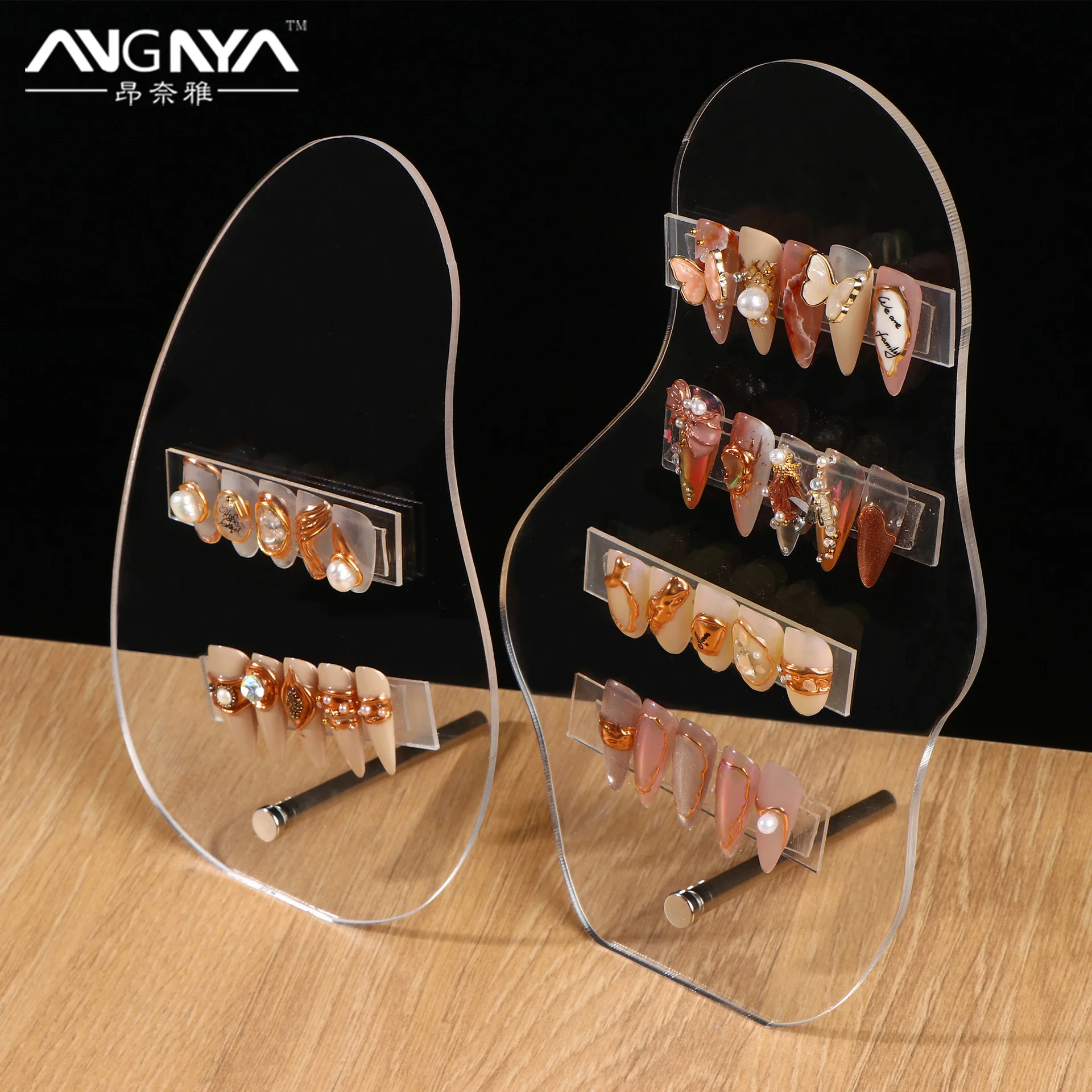 

Фальшивые накладные ногти ANGNYA, 1 шт., прозрачная панель для демонстрации гель-лака для ногтей, демонстрационная подставка для маникюра