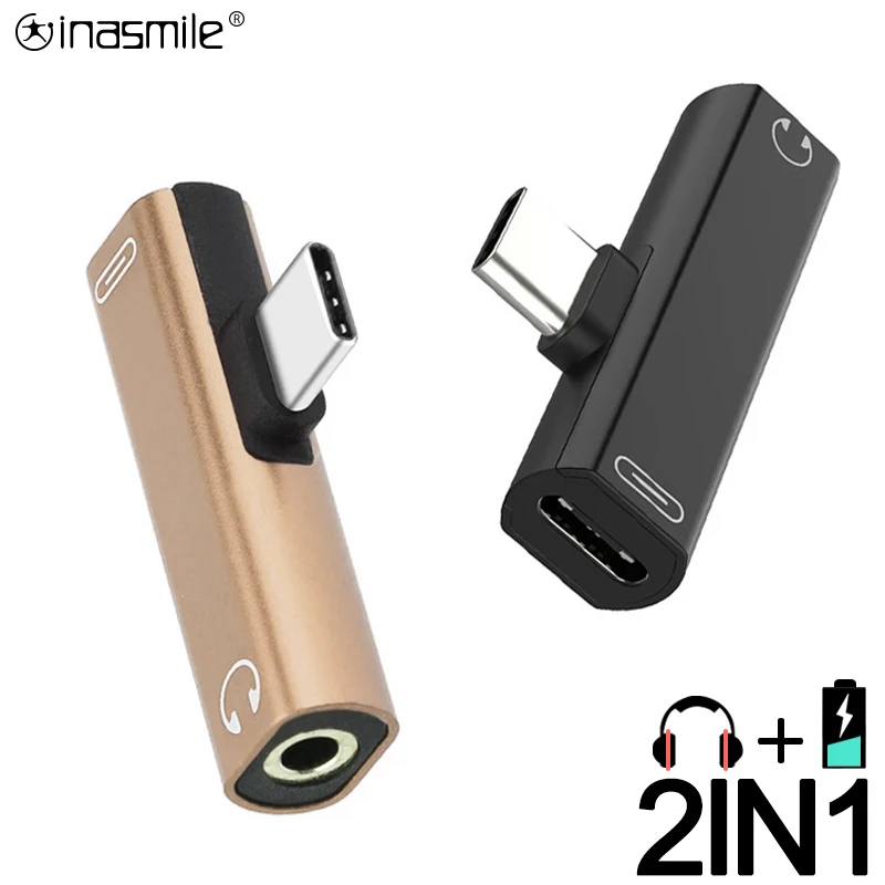 Зарядный кабель преобразователь для наушников 2 в 1 с Type C на 3 5 мм USB 0 OTG адаптер