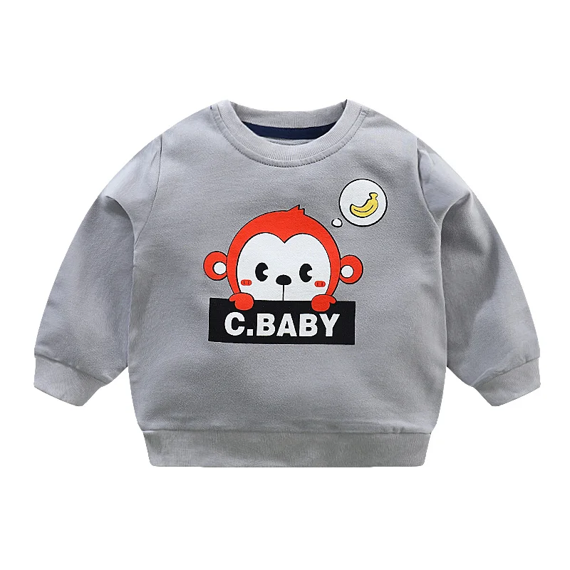 

Monkey Boys Sweatshirts for Little Kids Pullover Clothes Autumn Children Long Sleeve Shirts Cotton Baby Boys Clothes