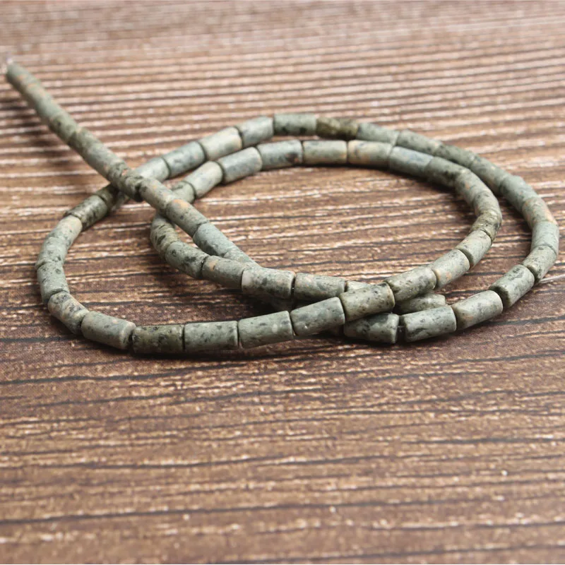green stone Lan Li, модные ювелирные изделия, 6x3 мм, разноцветные натуральные цилиндрические камни, бусины, сделай сам, женский браслет, ожерелье, серьги-гвоздики и аксессуары - Цвет: green stone