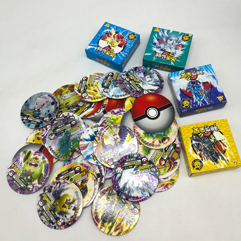 TAKARA TOMY игрушки 288 шт. блестящие Покемон круглые карты коллекции Пикачу флэш 12