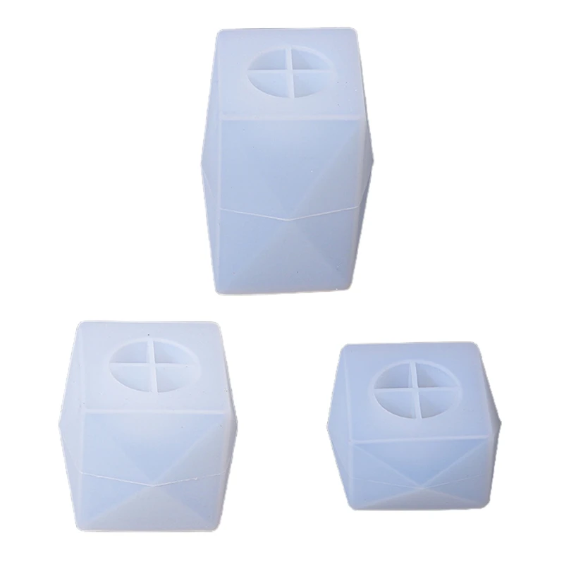 

New DIY Silicone Mold Candle Holder Mould Handmade Faceted Candle Holder Tea Cup