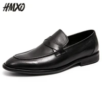 hmxo one step business suits shoes british style leather handsome men peas leather shoes breathable men leather casual shoes