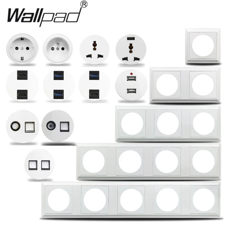 Универсальная настенная розетка огнестойкая белая пластиковая европейская