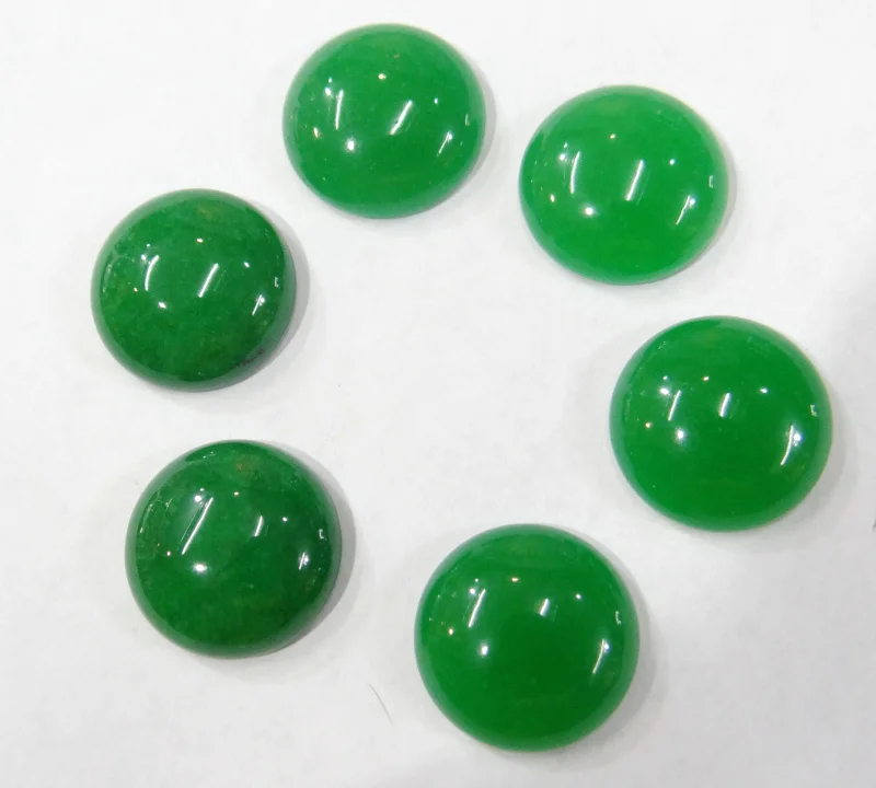 

20PCS Natural Stone round Cabochons CAB 18MM No hole green jades Beads for DIY Jewelry production Making Ring Earring