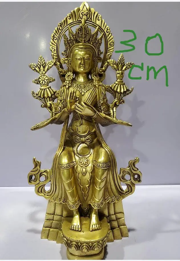 Бесплатная доставка Тибет буддийского Fane латунь медная Майтрея Гуань Инь статуя