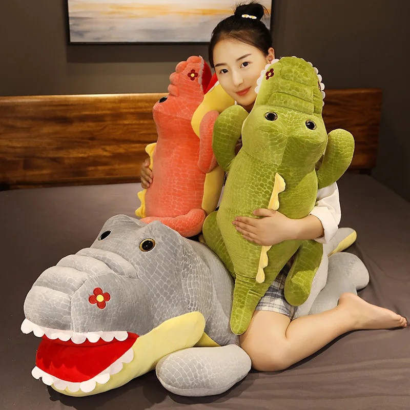 

60-100cm Cartoon Simulation Crocodile Stuffed Doll Open Mouth Cuddly Kids Room Sofa Decor Plush Toy Soft Ocean Animals Plushie