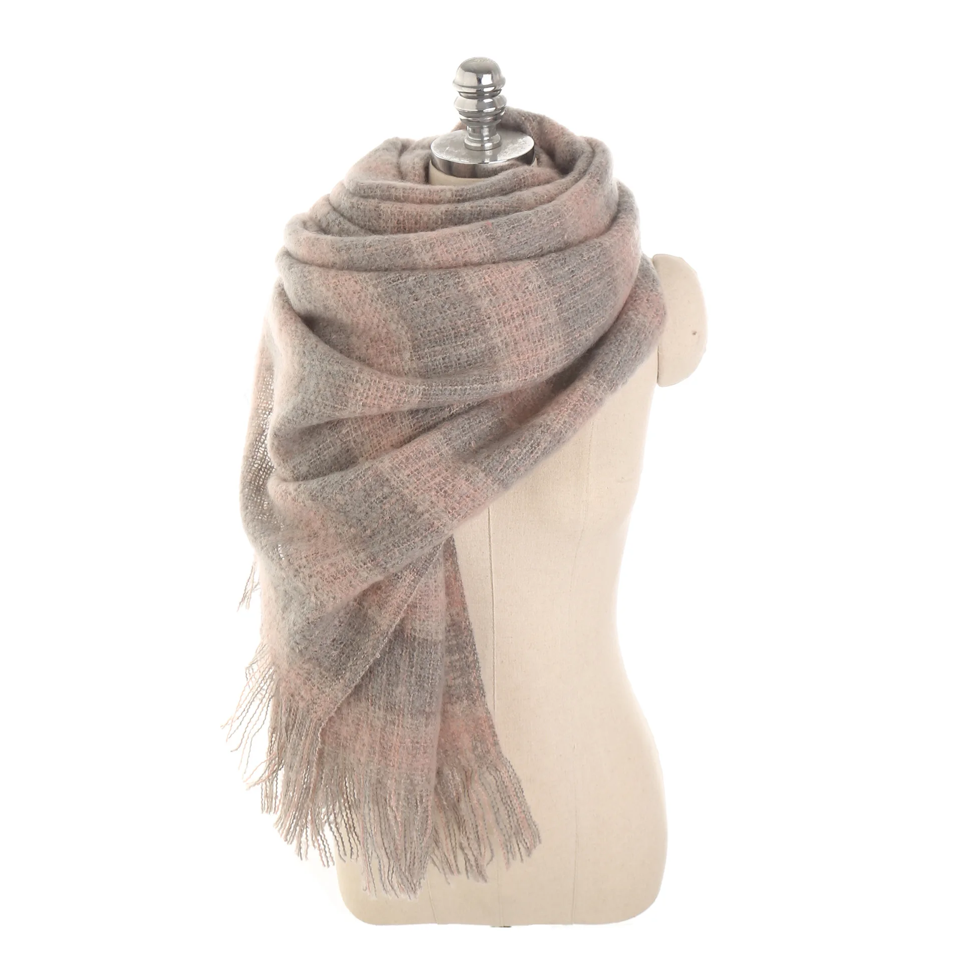 

2019 New Women's Cashmere Plaid Scarf. Warm and Long Scarf In Winter. European and American Plaid Fringe Cape