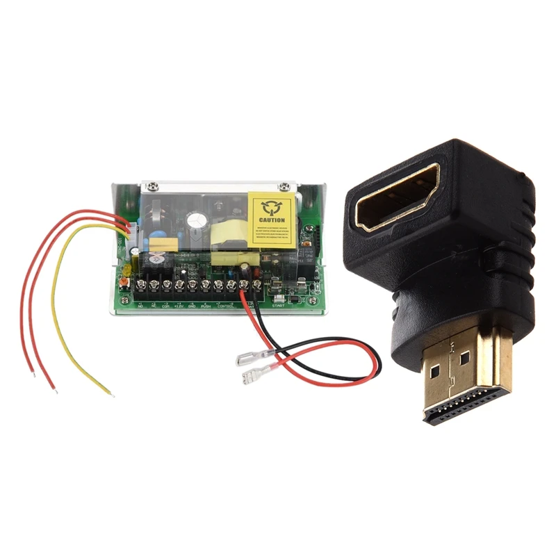 Адаптер HDMI под прямым углом 90 градусов L образный (нижний) черный и DC 12 В 5 А