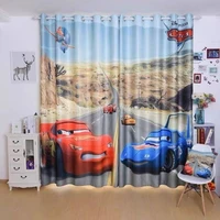 2021 lightning mcqueen car blackout curtains shading and heat insulation window drapes bedroom living roome decor for kids gifts