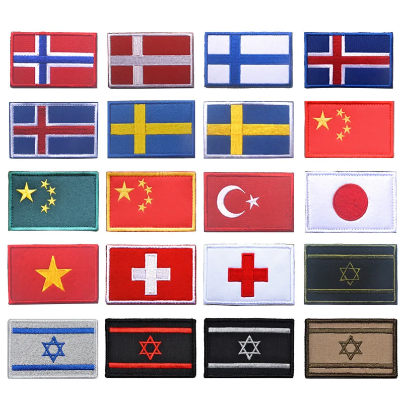Fabric Country Flag Patches Military Russia Patch Japan Indian Ireland German Hook Israel For Backpack | Дом и сад
